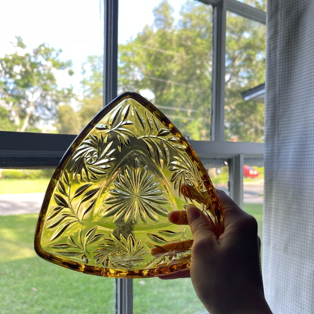 • Vintage Amber Catch All Tray •